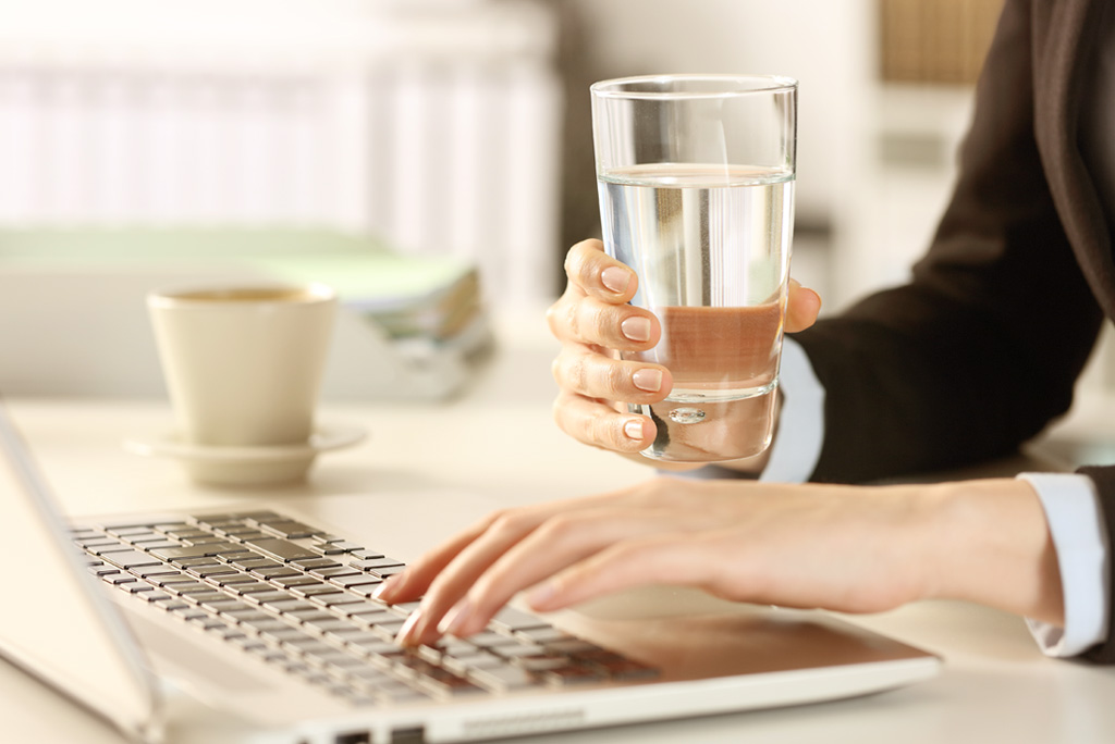 work from home by staying hydrated