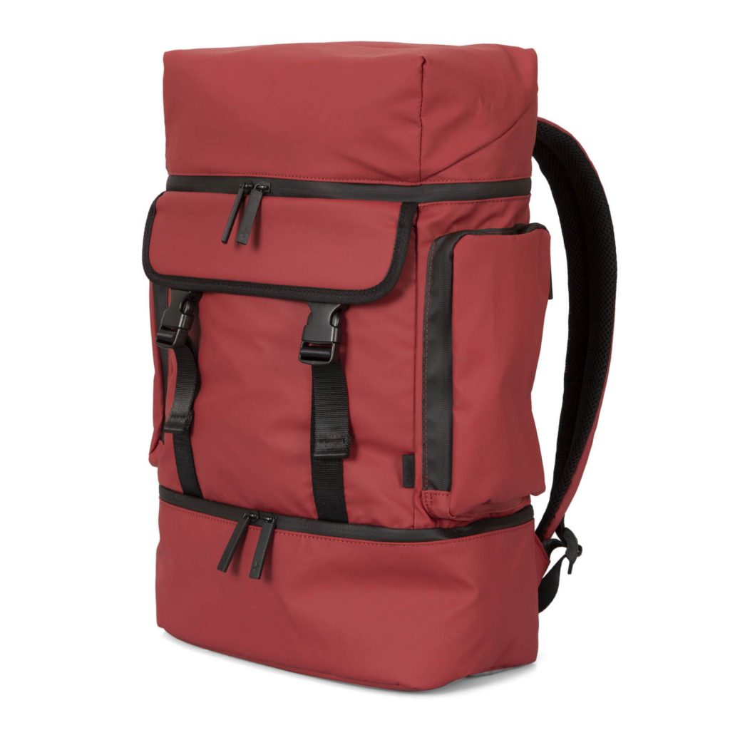 Red school bag in an e-commerce style picture with white background that fits seamlessly with the text inside a blog.